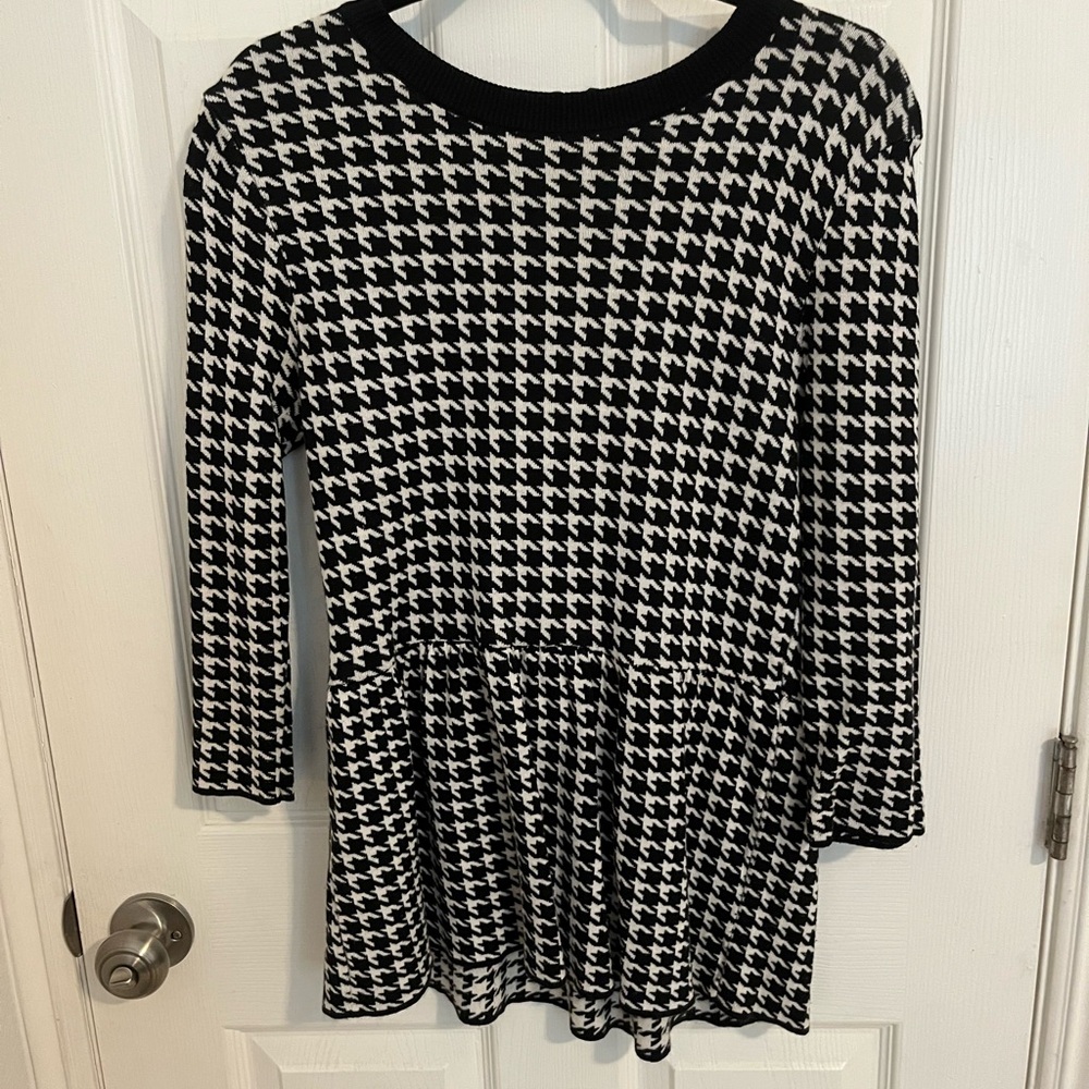 Pull&Bear Black and White Houndstooth Dress